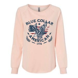 Usa Patriotic Blue Collar American Working Man Womens California Wash Sweatshirt