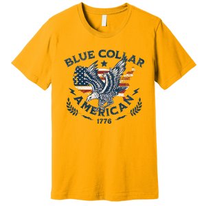 Usa Patriotic Blue Collar American Working Man Premium T-Shirt