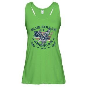 Usa Patriotic Blue Collar American Working Man Ladies Essential Flowy Tank