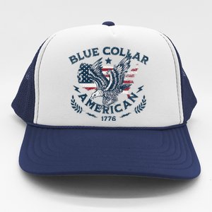 Usa Patriotic Blue Collar American Working Man Trucker Hat