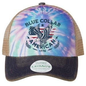 Usa Patriotic Blue Collar American Working Man Legacy Tie Dye Trucker Hat