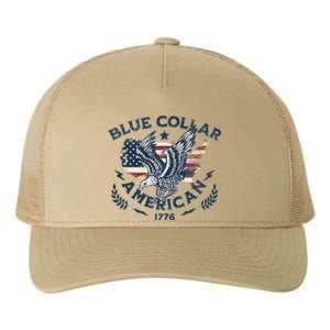 Usa Patriotic Blue Collar American Working Man Yupoong Adult 5-Panel Trucker Hat