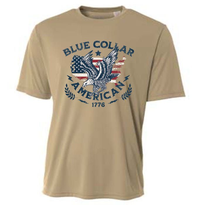 Usa Patriotic Blue Collar American Working Man Cooling Performance Crew T-Shirt