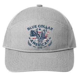 Usa Patriotic Blue Collar American Working Man 7-Panel Snapback Hat