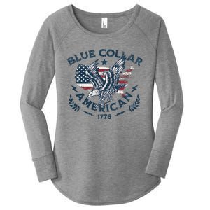 Usa Patriotic Blue Collar American Working Man Women's Perfect Tri Tunic Long Sleeve Shirt