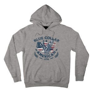 Usa Patriotic Blue Collar American Working Man Tall Hoodie