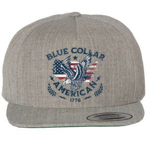 Usa Patriotic Blue Collar American Working Man Wool Snapback Cap