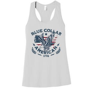 Usa Patriotic Blue Collar American Working Man Women's Racerback Tank