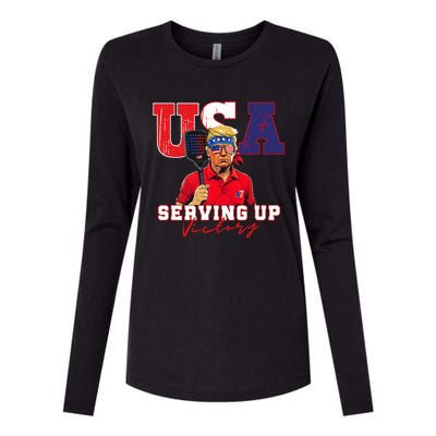 Usa Pickleball Champ Patriotic Trump & Pickleball Womens Cotton Relaxed Long Sleeve T-Shirt