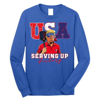 Usa Pickleball Champ Patriotic Trump & Pickleball Long Sleeve Shirt