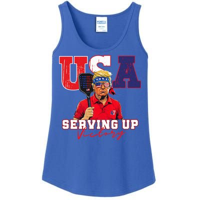 Usa Pickleball Champ Patriotic Trump & Pickleball Ladies Essential Tank