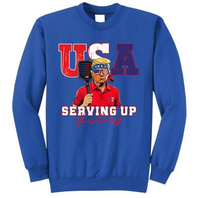 Usa Pickleball Champ Patriotic Trump & Pickleball Tall Sweatshirt