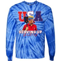 Usa Pickleball Champ Patriotic Trump & Pickleball Tie-Dye Long Sleeve Shirt