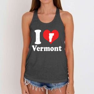 Us Proud Citizen America Love State I Heart Vermont Women's Knotted Racerback Tank