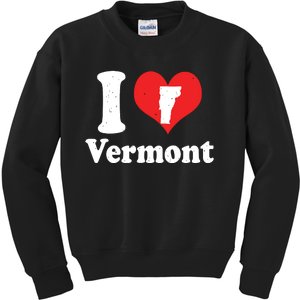 Us Proud Citizen America Love State I Heart Vermont Kids Sweatshirt