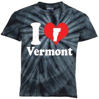 Us Proud Citizen America Love State I Heart Vermont Kids Tie-Dye T-Shirt