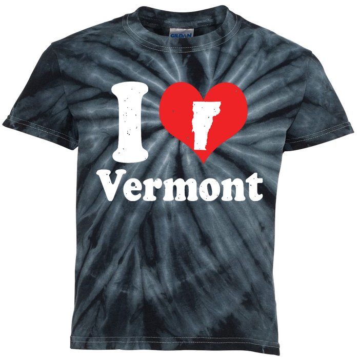 Us Proud Citizen America Love State I Heart Vermont Kids Tie-Dye T-Shirt