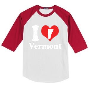 Us Proud Citizen America Love State I Heart Vermont Kids Colorblock Raglan Jersey