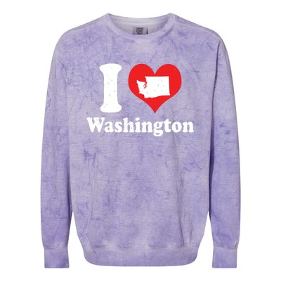 Us Proud Citizen America Love State I Heart Washington Colorblast Crewneck Sweatshirt