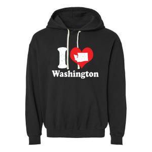 Us Proud Citizen America Love State I Heart Washington Garment-Dyed Fleece Hoodie