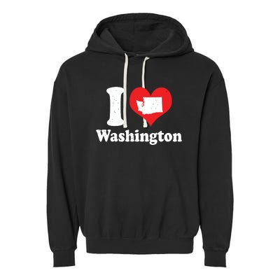 Us Proud Citizen America Love State I Heart Washington Garment-Dyed Fleece Hoodie