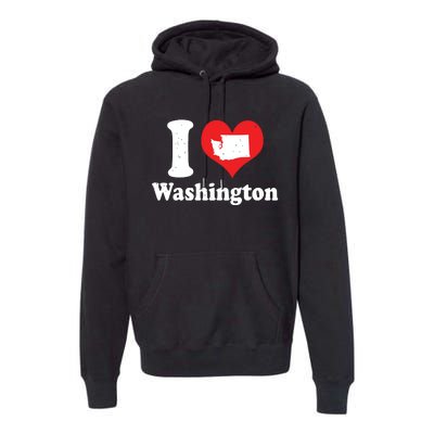 Us Proud Citizen America Love State I Heart Washington Premium Hoodie