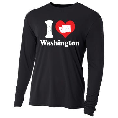 Us Proud Citizen America Love State I Heart Washington Cooling Performance Long Sleeve Crew