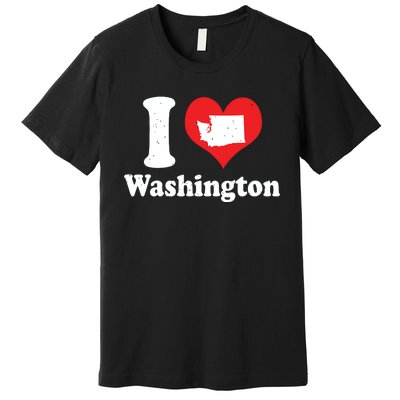 Us Proud Citizen America Love State I Heart Washington Premium T-Shirt