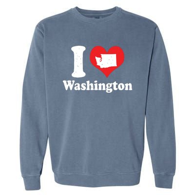 Us Proud Citizen America Love State I Heart Washington Garment-Dyed Sweatshirt