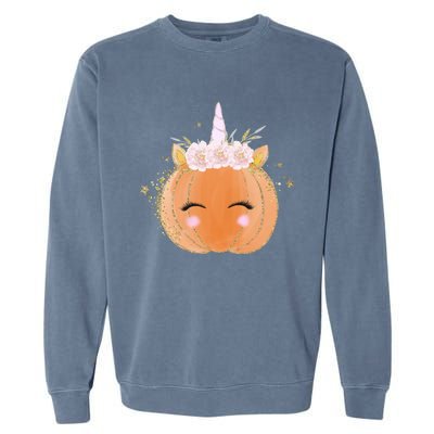 Unicorn Pumpkin Costume Halloween Gift Girls Great Gift Garment-Dyed Sweatshirt