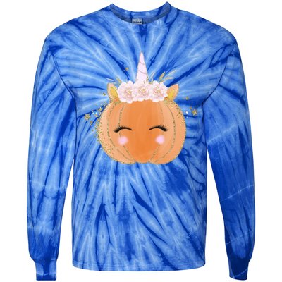 Unicorn Pumpkin Costume Halloween Gift Girls Great Gift Tie-Dye Long Sleeve Shirt