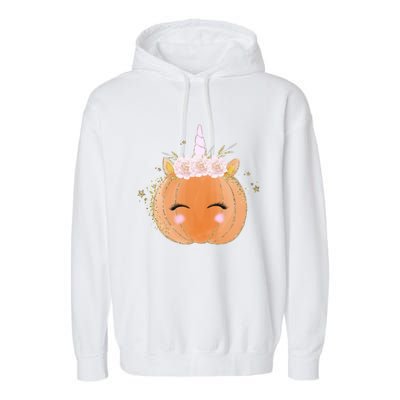 Unicorn Pumpkin Costume Halloween Gift Girls Great Gift Garment-Dyed Fleece Hoodie