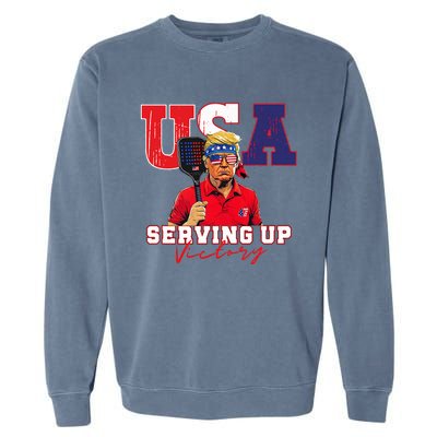 Usa Pickleball Champ Patriotic Trump & Pickleball Garment-Dyed Sweatshirt