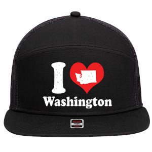 Us Proud Citizen America Love State I Heart Washington 7 Panel Mesh Trucker Snapback Hat