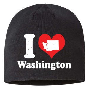 Us Proud Citizen America Love State I Heart Washington Sustainable Beanie