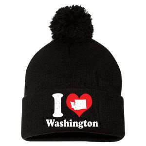 Us Proud Citizen America Love State I Heart Washington Pom Pom 12in Knit Beanie