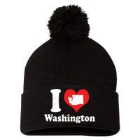 Us Proud Citizen America Love State I Heart Washington Pom Pom 12in Knit Beanie