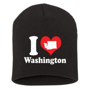 Us Proud Citizen America Love State I Heart Washington Short Acrylic Beanie