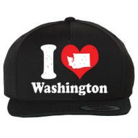 Us Proud Citizen America Love State I Heart Washington Wool Snapback Cap