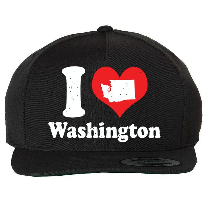 Us Proud Citizen America Love State I Heart Washington Wool Snapback Cap