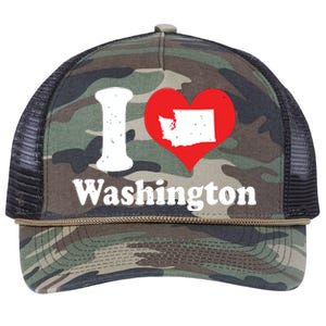 Us Proud Citizen America Love State I Heart Washington Retro Rope Trucker Hat Cap