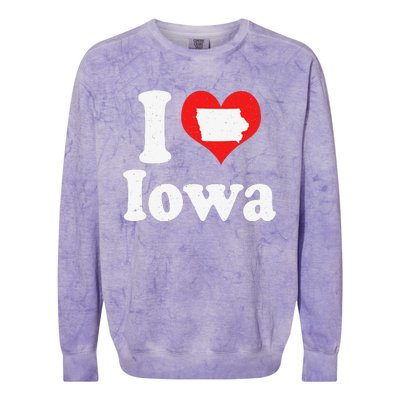 US Proud Citizen America Love State I Heart Iowa Colorblast Crewneck Sweatshirt