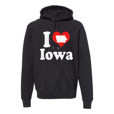 US Proud Citizen America Love State I Heart Iowa Premium Hoodie