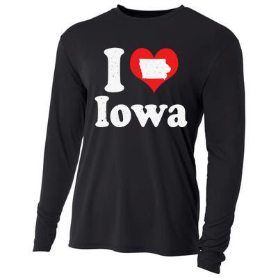 US Proud Citizen America Love State I Heart Iowa Cooling Performance Long Sleeve Crew