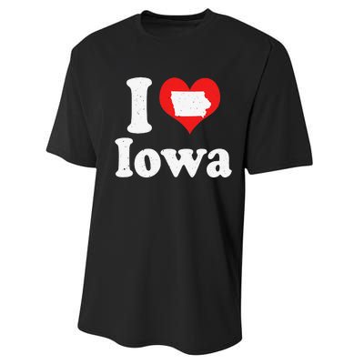 US Proud Citizen America Love State I Heart Iowa Performance Sprint T-Shirt