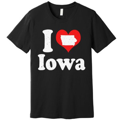 US Proud Citizen America Love State I Heart Iowa Premium T-Shirt