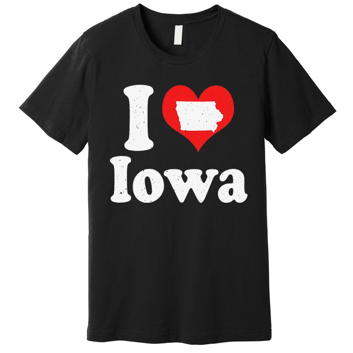 US Proud Citizen America Love State I Heart Iowa Premium T-Shirt