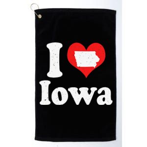 US Proud Citizen America Love State I Heart Iowa Platinum Collection Golf Towel