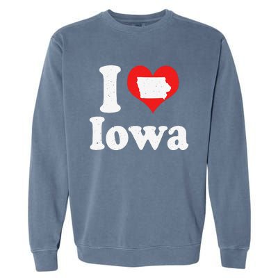 US Proud Citizen America Love State I Heart Iowa Garment-Dyed Sweatshirt