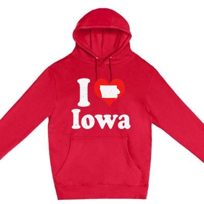 US Proud Citizen America Love State I Heart Iowa Premium Pullover Hoodie